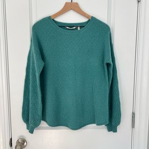 Soft Surroundings Teal Cashmere Knit Sweater Size XS